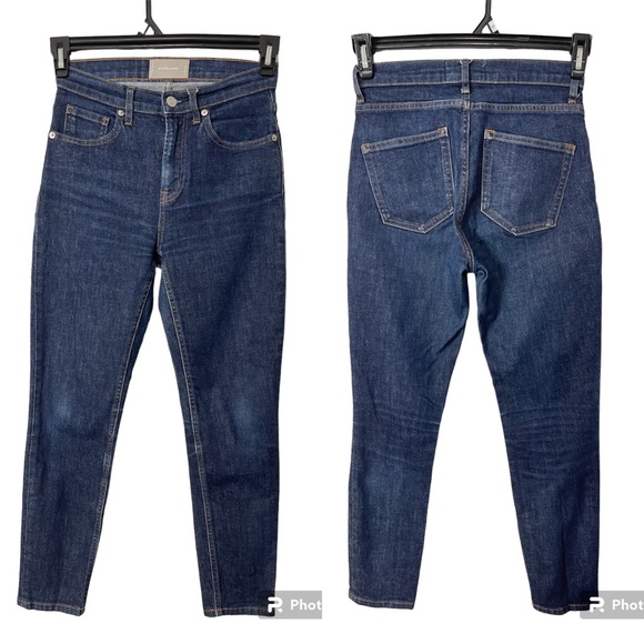 Everlane Dark Washed Blue Hi Waist Ankle Jeans Women’s Size 26 - Picture 1 of 9
